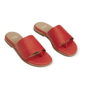 Eileen Fisher 6.5 Kore Tumbled Leather Sandal Neutral Minimal Lux -Floor Sample